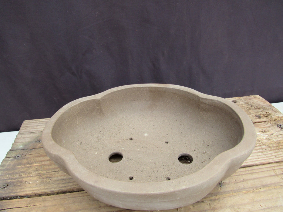 Unglazed Ceramic Professional Bonsai Pot - Lotus - Inside