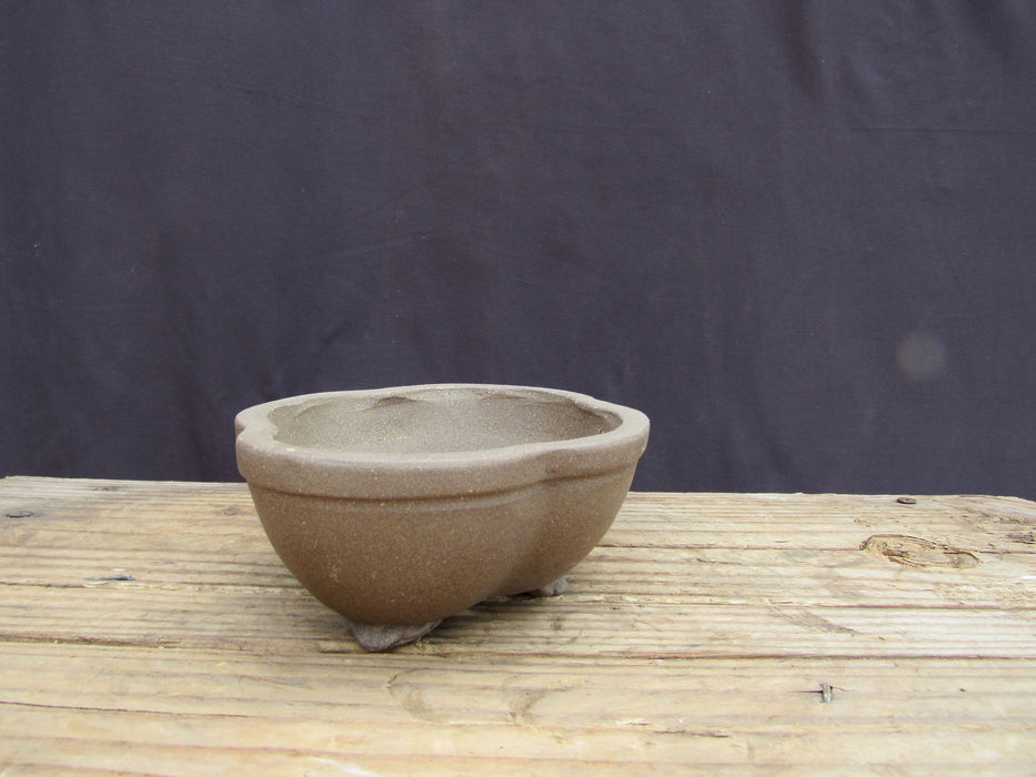 Unglazed Ceramic Professional Bonsai Pot - Lotus - Side