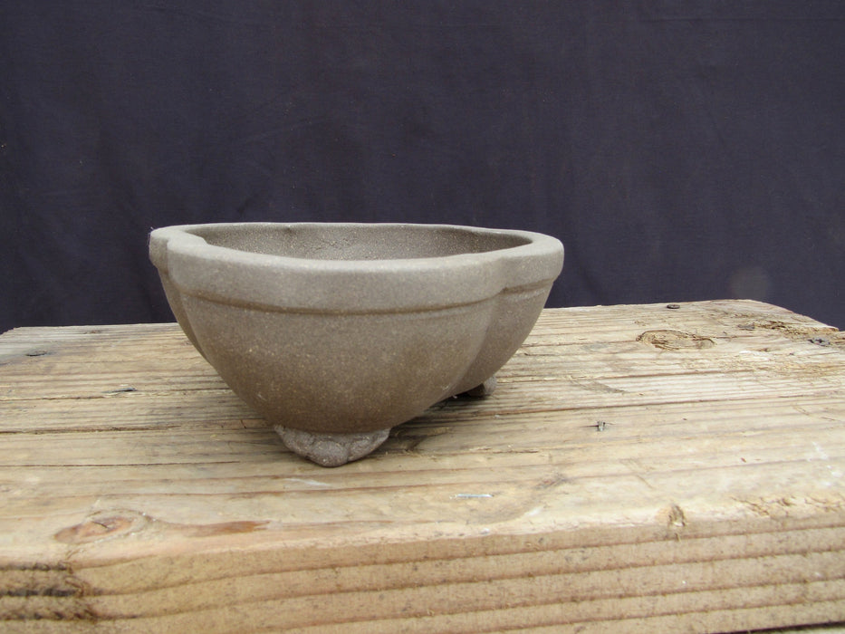 Unglazed Ceramic Professional Bonsai Pot - Lotus - Side