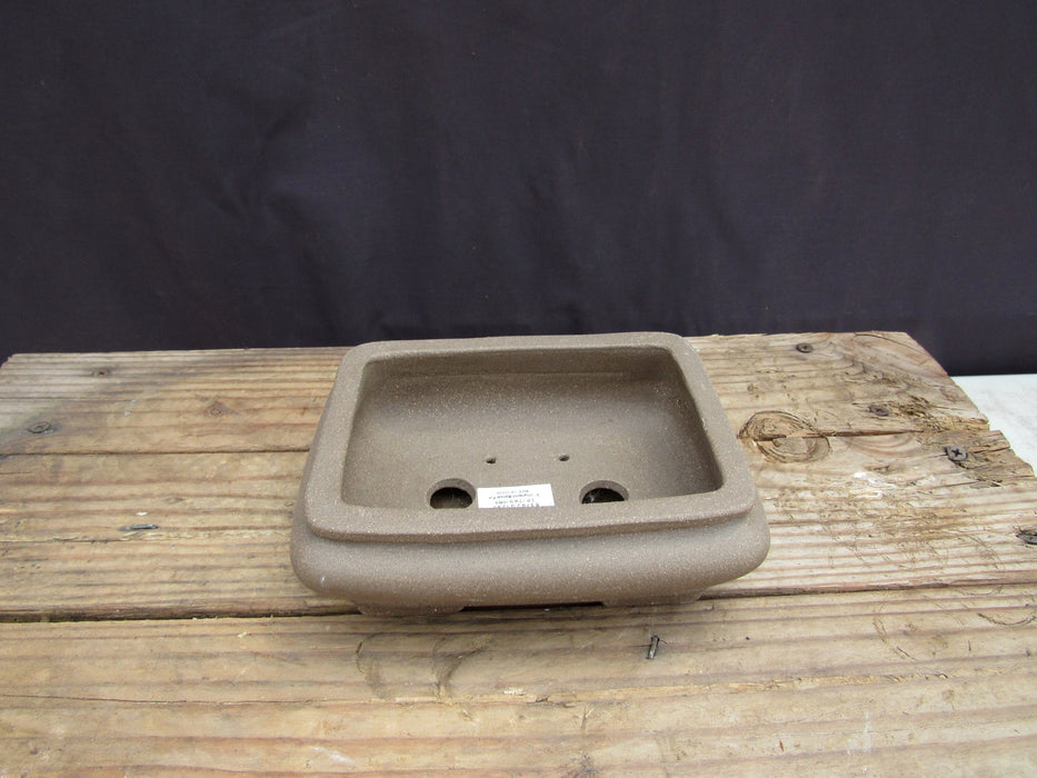 Unglazed Ceramic Professional Bonsai Pot - Rectangle - Inside