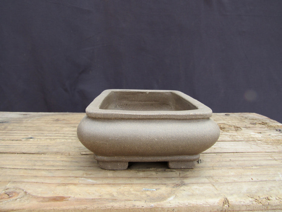 Unglazed Ceramic Professional Bonsai Pot - Rectangle - Side