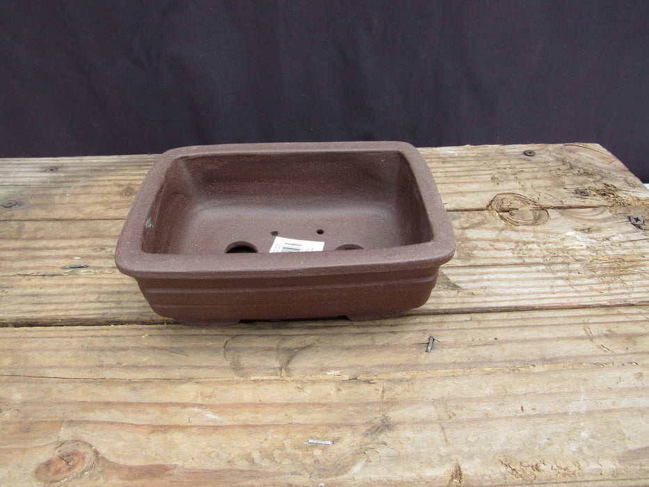 Unglazed Ceramic Professional Bonsai Pot - Rectangle - Inside