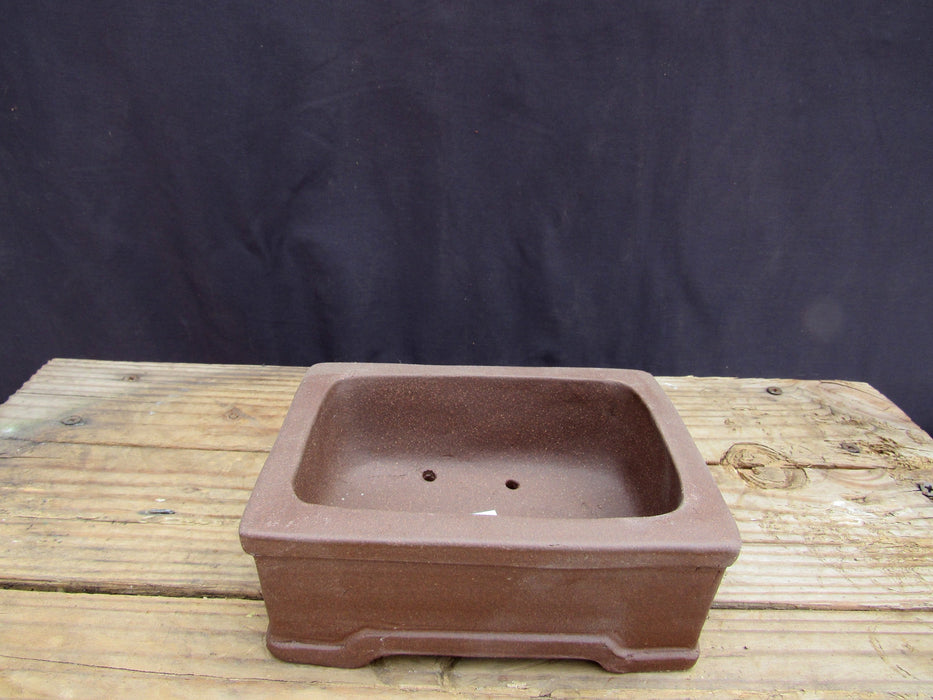 Unglazed Ceramic Professional Bonsai Pot - Rectangle - Inside
