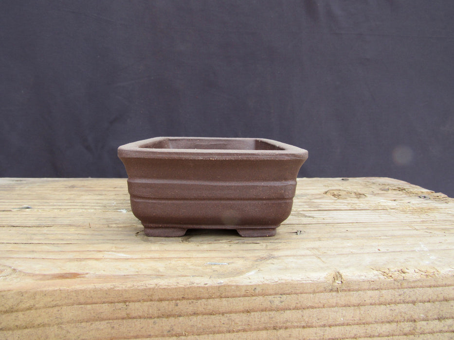 Unglazed Ceramic Professional Bonsai Pot - Rectangle - Side