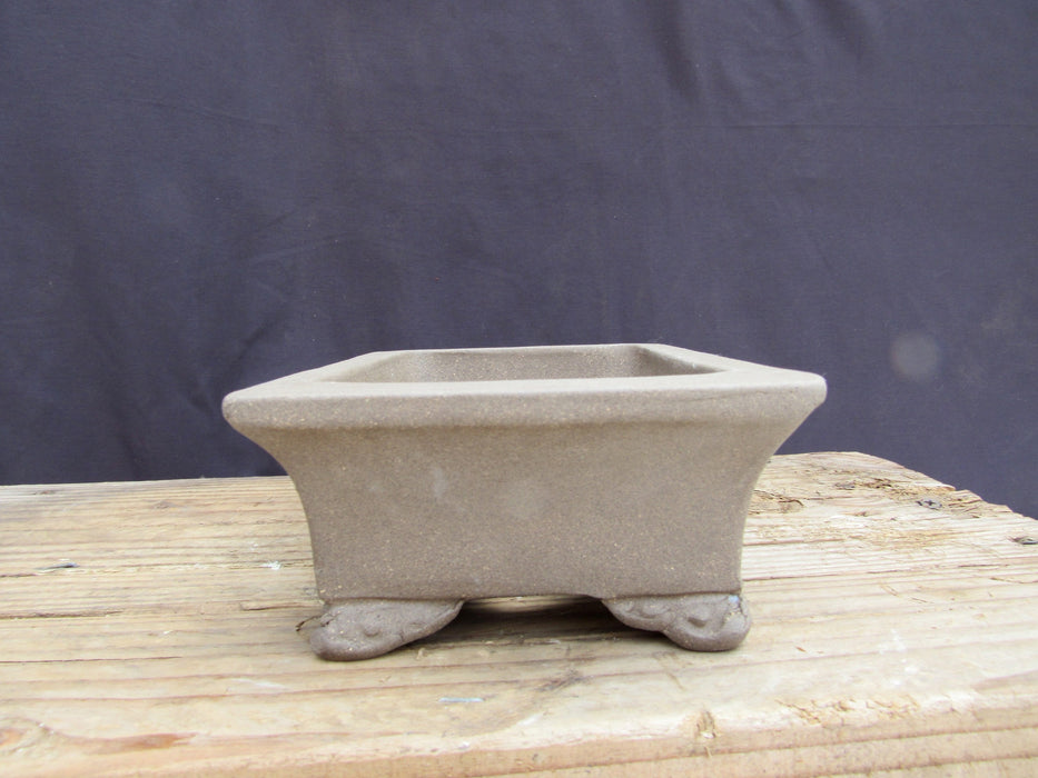 Unglazed Ceramic Professional Bonsai Pot - Rectangle - Side