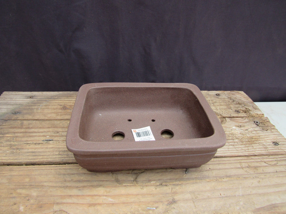 Unglazed Ceramic Professional Bonsai Pot - Rectangle - Inside