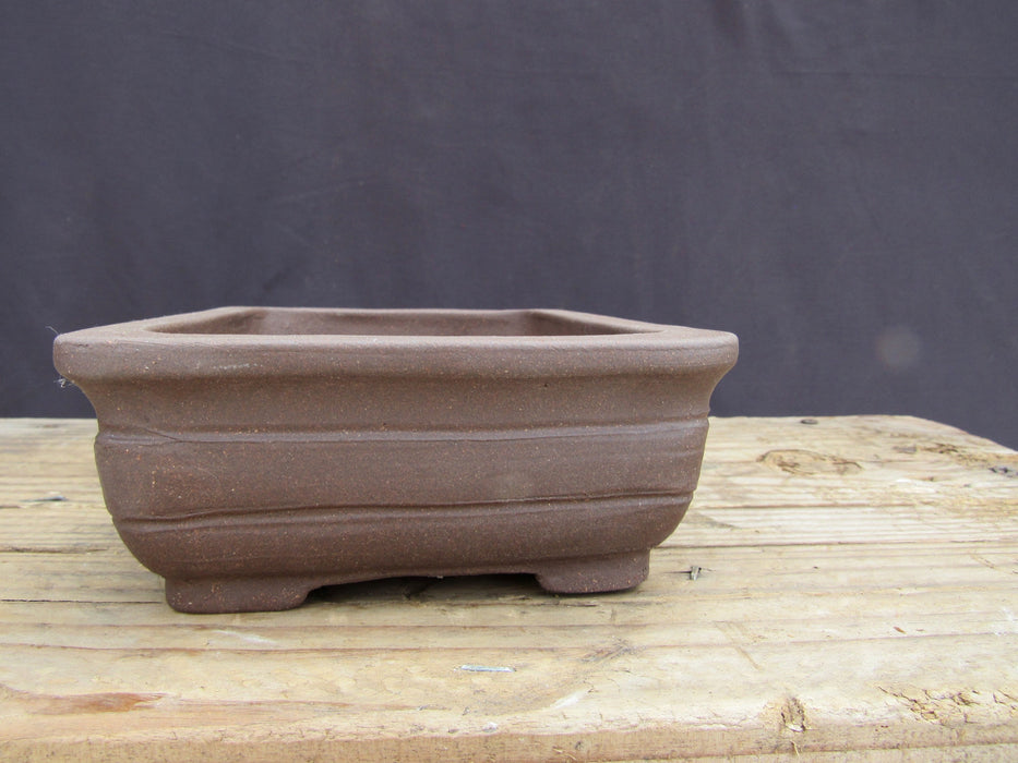 Unglazed Ceramic Professional Bonsai Pot - Rectangle - Side