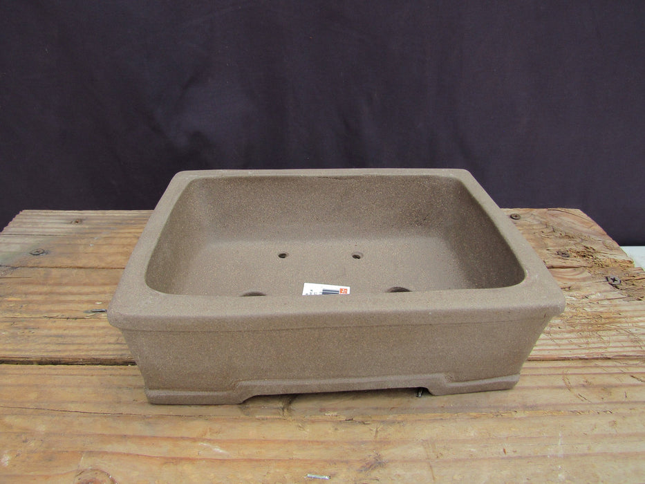 Unglazed Ceramic Professional Bonsai Pot - Rectangle - Inside