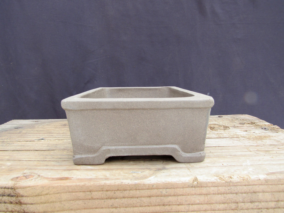 Unglazed Ceramic Professional Bonsai Pot - Rectangle - Side