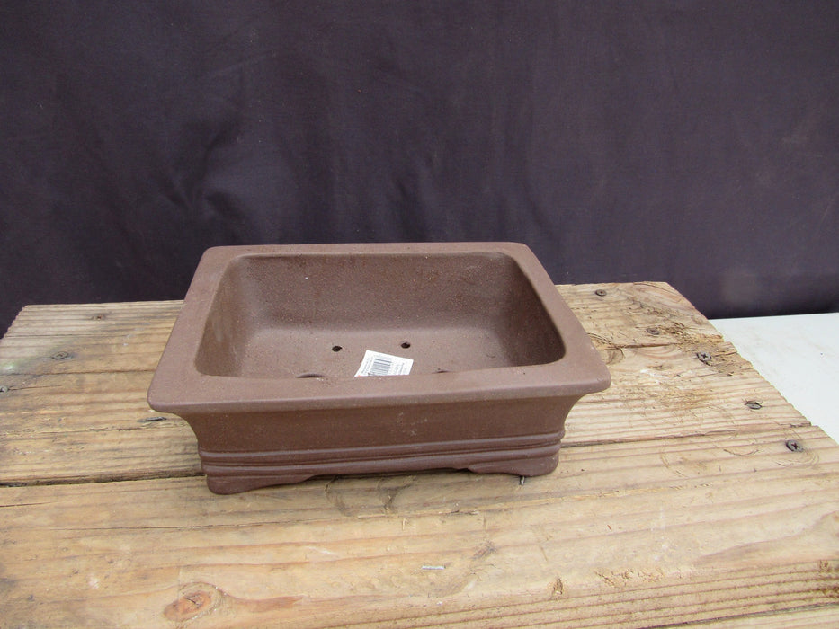 Unglazed Ceramic Professional Bonsai Pot - Rectangle - Inside